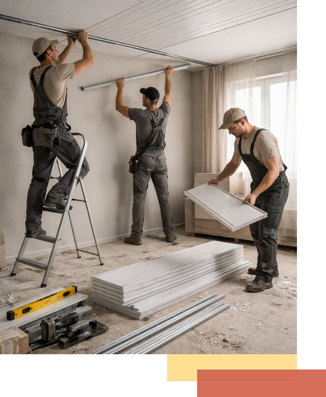 Монтаж потолка из ПВХ панелей в Ржеве оперативно и качественно