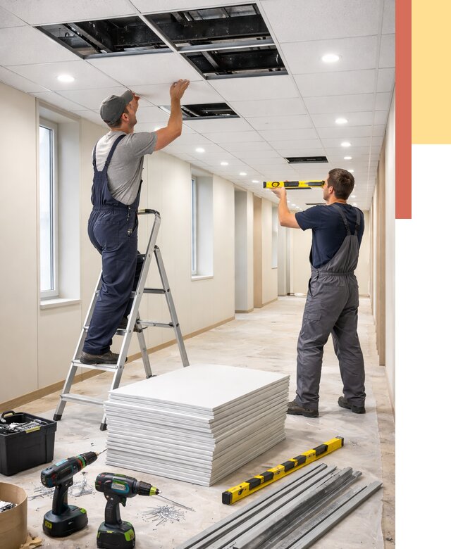 Ремонт потолка Армстронг в Ржеве от 4626 руб. — быстро и недорого | ОТДЕЛОЧНИК-Ржв