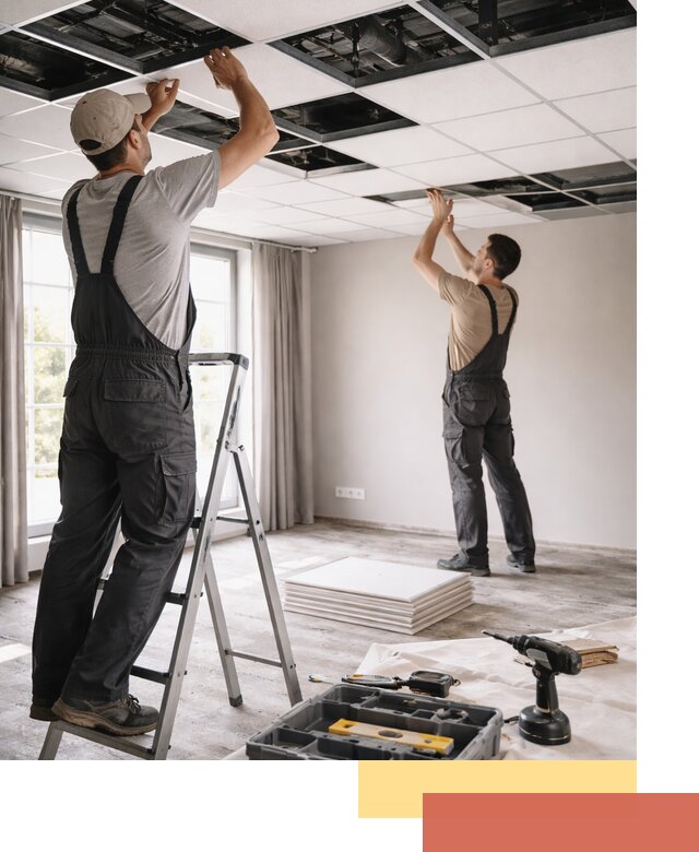 Замена плит подвесного потолка в Ржеве быстро и качественно