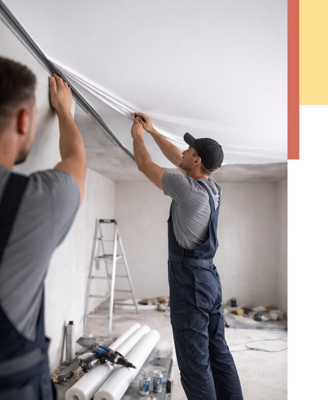 Монтаж матового натяжного потолка в Ржеве от 4626 руб./м² — быстро и недорого | ОТДЕЛОЧНИК-Ржв