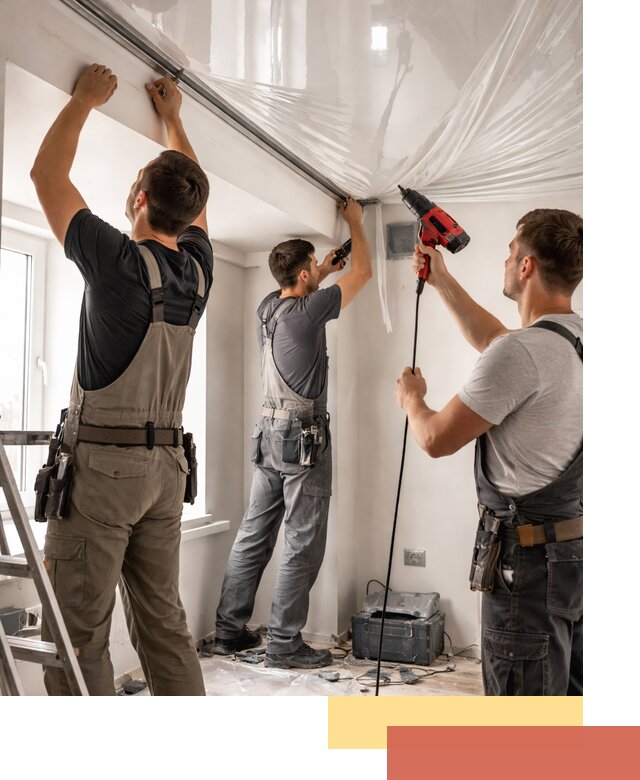 Монтаж глянцевого натяжного потолка в Ржеве быстро и качественно