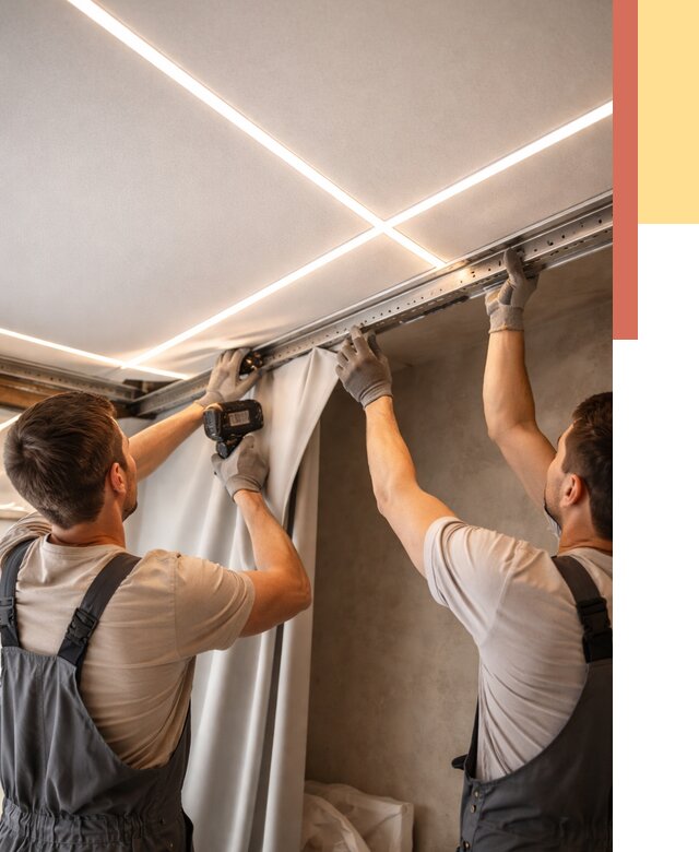 Монтаж натяжного потолка со световыми линиями в Ржеве от 1233 руб. | ОТДЕЛОЧНИК-Ржв