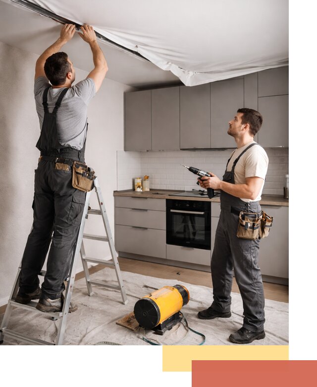 Монтаж натяжного потолка на кухне в Ржеве