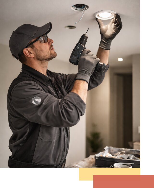 Установка точечных светильников в натяжной потолок в Ржеве