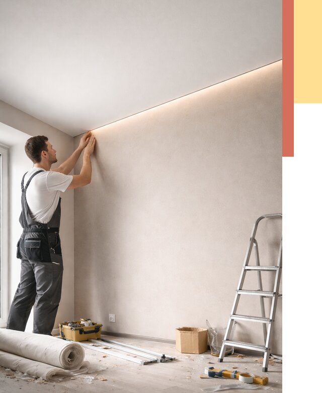 Теневые натяжные потолки в Ржеве от 8429 руб. под ключ | ОТДЕЛОЧНИК-Ржв