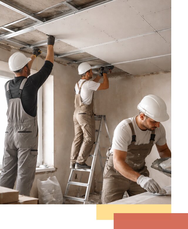 Одноуровневый потолок из гипсокартона в Ржеве — монтаж и отделка