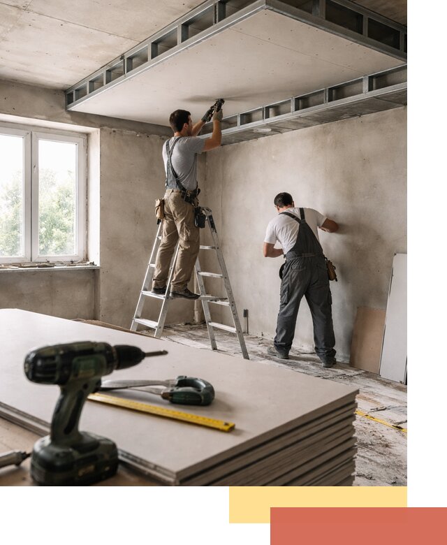 Двухуровневый потолок из гипсокартона в Ржеве