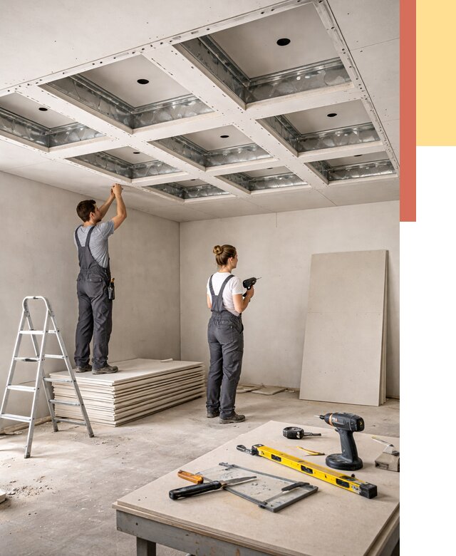 Кессонный потолок из гипсокартона в Ржеве от 1902 руб. — монтаж и под ключ | ОТДЕЛОЧНИК-Ржв