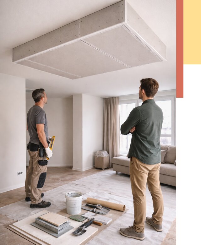 Короб на потолке из гипсокартона в Ржеве от 2261 руб. — монтаж и услуги под ключ | ОТДЕЛОЧНИК-Ржв