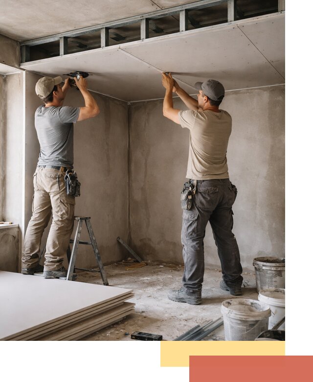 Короб из гипсокартона на потолке под ключ в Ржеве