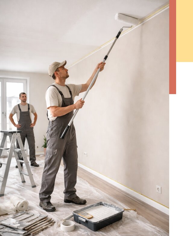 Покраска потолка из гипсокартона в Ржеве от 4626 руб./м2 — услуги под ключ | ОТДЕЛОЧНИК-Ржв