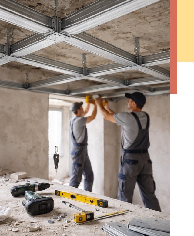 Монтаж каркаса потолка из профиля в Ржеве от 4626 руб. — услуги ОТДЕЛОЧНИК-Ржв