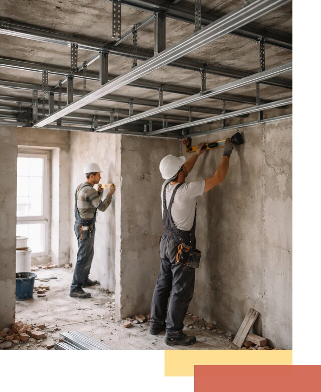 Монтаж каркаса потолка из профильного профиля в Ржеве