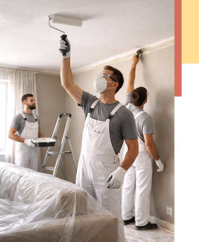 Покраска потолка водоэмельсионной краской в Ржеве от 2261 руб/м² — услуги под ключ | ОТДЕЛОЧНИК-Ржв