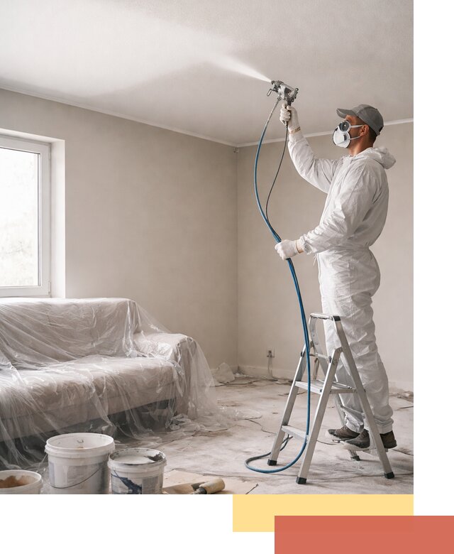 Покраска потолка краскопультом в Ржеве быстро и качественно