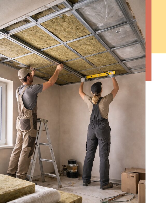 Шумоизоляция потолка в Ржеве от 1285 руб. под ключ — услуги ОТДЕЛОЧНИК-Ржв