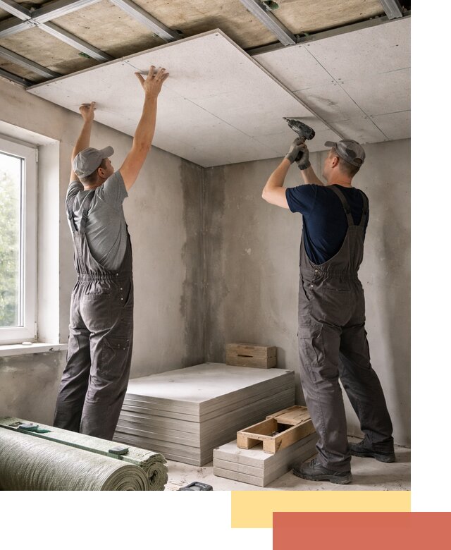 Шумоизоляция потолка панелями ЗИПС в Ржеве